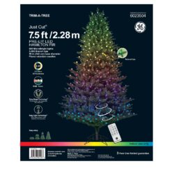GE 7.5-ft Hamilton Fir Pre-lit Artificial Christmas Tree with Color Changing LED Lights