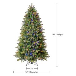 Tree Classics by Balsam Hill Classic Fraser 7.5-ft Fir Pre-lit Artificial Christmas Tree with Multicolor LED Lights