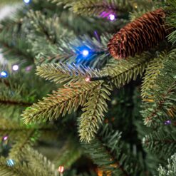 Holiday Living Hayden 7.5-ft Hayden pine Pre-lit Artificial Christmas Tree with Multicolor LED Lights