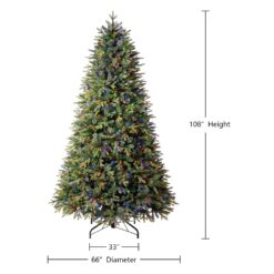 Holiday Living Hayden 9-ft Hayden pine Pre-lit Artificial Christmas Tree with Multicolor LED Lights