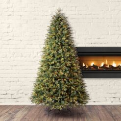 Holiday Living Hayden 9-ft Hayden pine Pre-lit Artificial Christmas Tree with Multicolor LED Lights