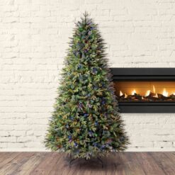 Holiday Living Hayden 9-ft Hayden pine Pre-lit Artificial Christmas Tree with Multicolor LED Lights