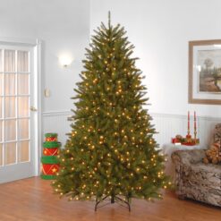 National Tree Company 9-ft Dunhill fir Pre-lit Artificial Christmas Tree LED Lights