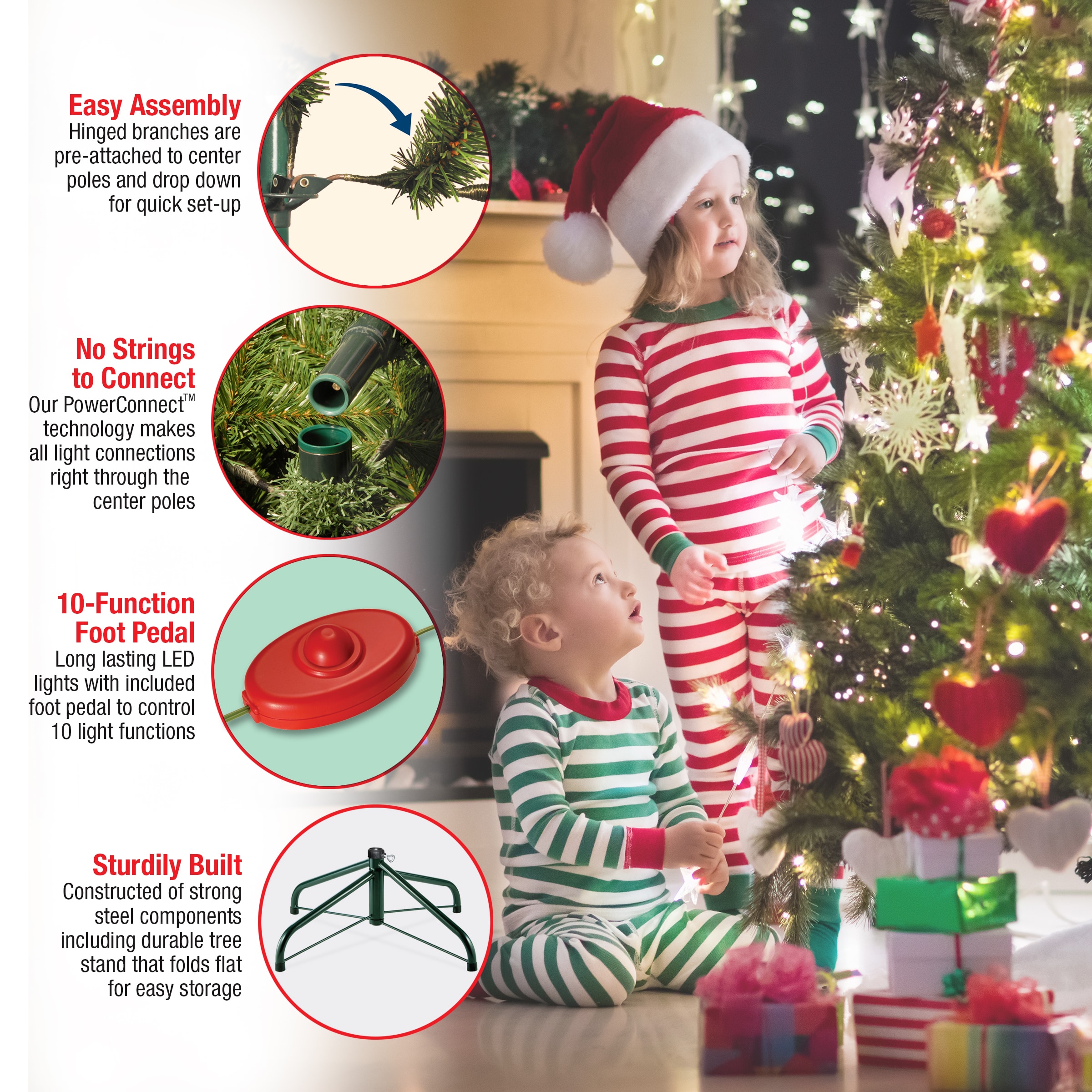National Tree Company 9-ft Dunhill fir Pre-lit Artificial Christmas Tree LED Lights