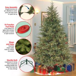 National Tree Company 6.5-ft Fraser fir Pre-lit Artificial Christmas Tree LED Lights