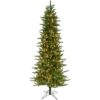Fraser Hill Farm 9-ft Carmel pine Pre-lit Slim Artificial Christmas Tree with Clear Incandescent Lights
