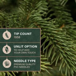 Fraser Hill Farm Unlit 7.5-ft Foxtail pine Artificial Christmas Tree