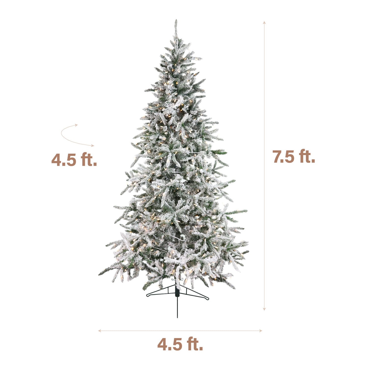 Fraser Hill Farm 7.5-ft Mountain pine Pre-lit Flocked Artificial Christmas Tree with White LED Lights