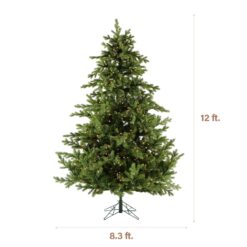 Fraser Hill Farm 12.0-ft Foxtail pine Pre-lit Artificial Christmas Tree with Clear Incandescent Lights