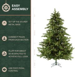 Fraser Hill Farm 12.0-ft Foxtail pine Pre-lit Artificial Christmas Tree with Clear Incandescent Lights