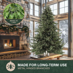 Fraser Hill Farm 12.0-ft Foxtail pine Pre-lit Artificial Christmas Tree with Clear Incandescent Lights