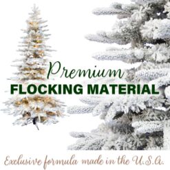 Fraser Hill Farm 12-ft Valley pine Pre-lit Flocked White Artificial Christmas Tree with White LED Lights