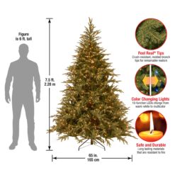National Tree Company 7.5-ft Fraser fir Pre-lit Artificial Christmas Tree with Multicolor LED Lights