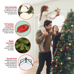 National Tree Company 7.5-ft Fraser fir Pre-lit Artificial Christmas Tree with Multicolor LED Lights
