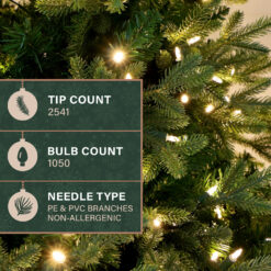 Fraser Hill Farm 8-ft Wintergreen fir Pre-lit Artificial Christmas Tree with White LED Lights