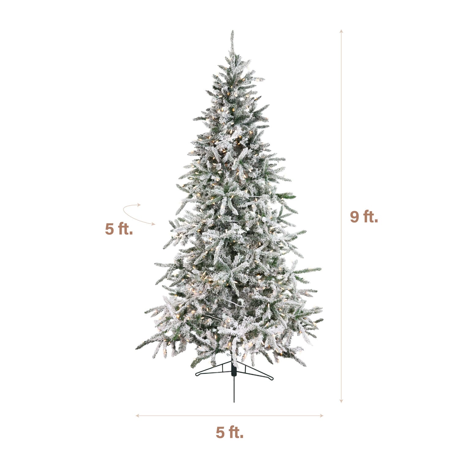 Fraser Hill Farm 9-ft Mountain pine Pre-lit Flocked Artificial Christmas Tree with White LED Lights
