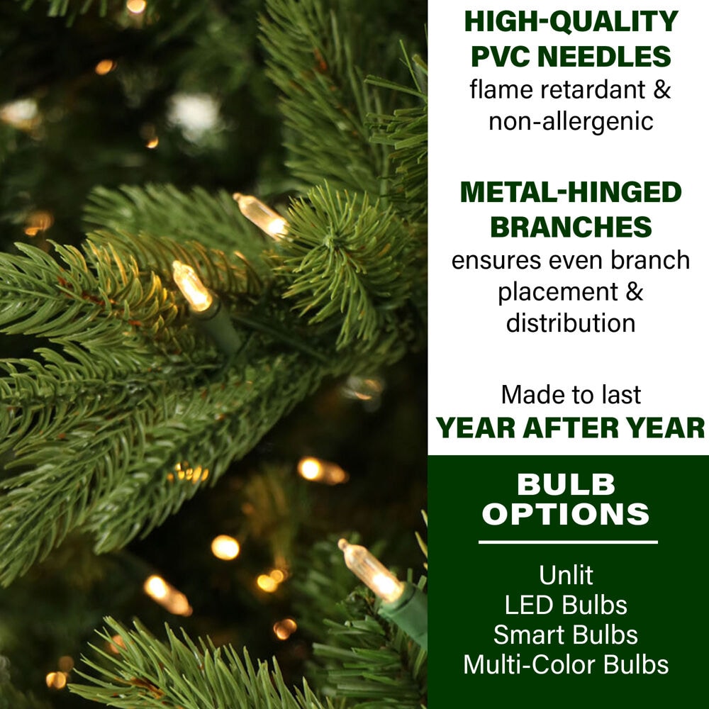 Fraser Hill Farm Unlit 9-ft Pine Artificial Christmas Tree