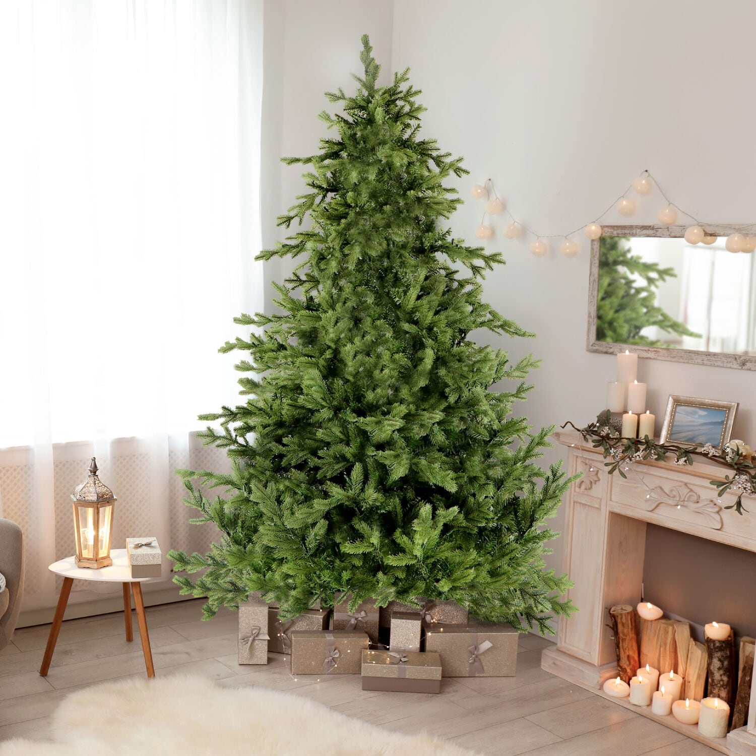 Fraser Hill Farm Unlit 9-ft Pine Artificial Christmas Tree