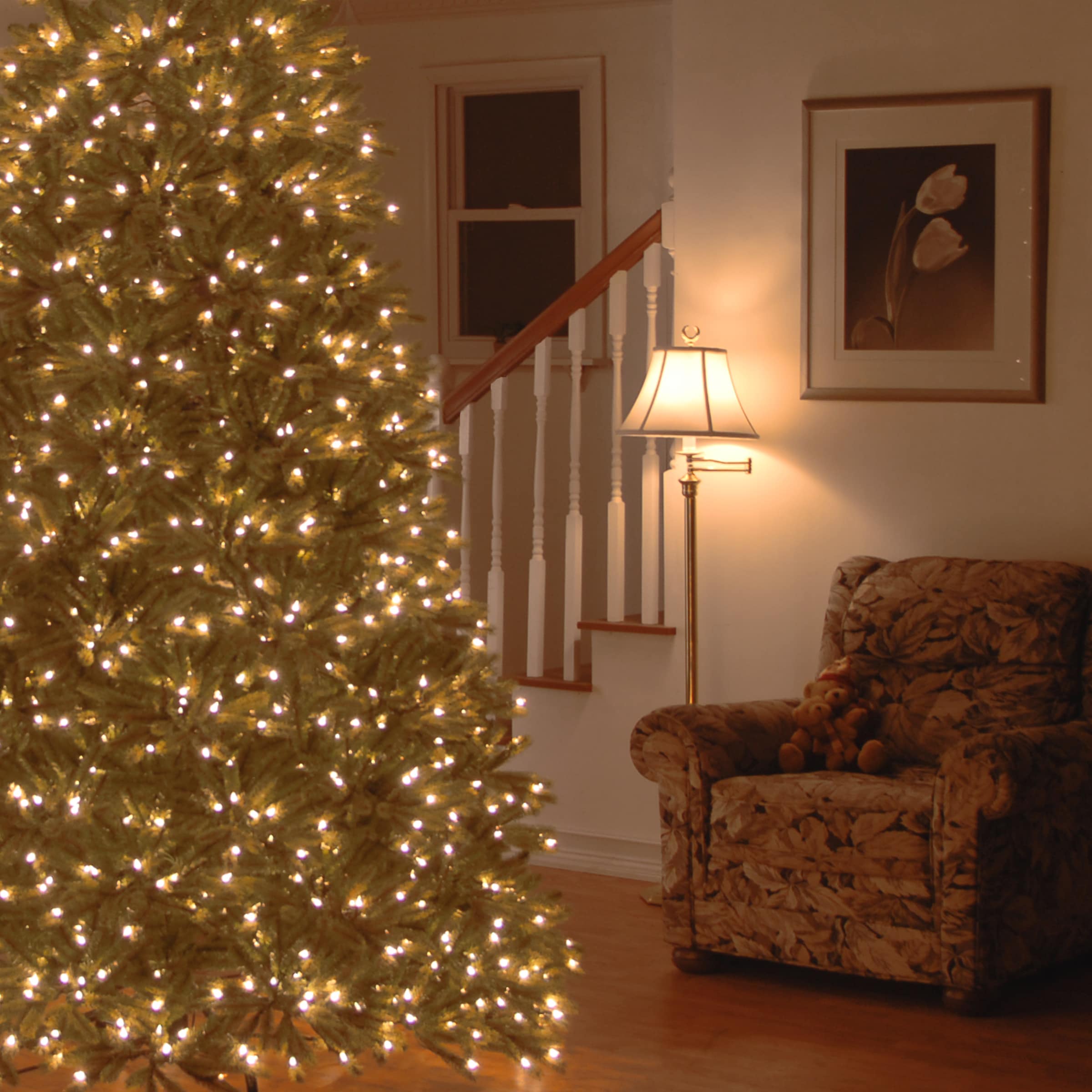 National Tree Company 6.5-ft Fraser fir Pre-lit Artificial Christmas Tree with White Incandescent Lights