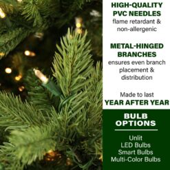 Fraser Hill Farm 6.5-ft Foxtail pine Pre-lit Artificial Christmas Tree LED Lights