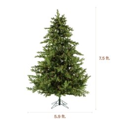 Fraser Hill Farm 7.5-ft Foxtail pine Pre-lit Artificial Christmas Tree with Clear Incandescent Lights