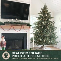 Fraser Hill Farm 7.5-ft Foxtail pine Pre-lit Artificial Christmas Tree with Clear Incandescent Lights