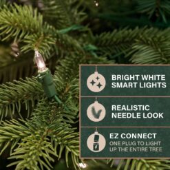 Fraser Hill Farm 7.5-ft Foxtail pine Pre-lit Artificial Christmas Tree with Clear Incandescent Lights