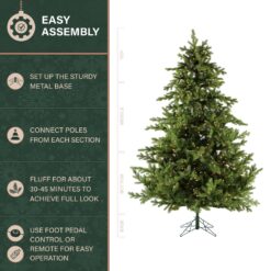 Fraser Hill Farm 7.5-ft Foxtail pine Pre-lit Artificial Christmas Tree with Clear Incandescent Lights