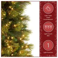 National Tree Company 9-ft Carolina pine Pre-lit Slim Flocked Artificial Christmas Tree with White Incandescent Lights