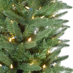 Fraser Hill Farm 9-ft Winter falls Pre-lit Slim Artificial Christmas Tree LED Lights