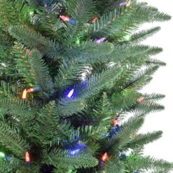 Fraser Hill Farm 9-ft Winter falls Pre-lit Slim Artificial Christmas Tree LED Lights