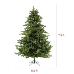 Fraser Hill Farm 7.5-ft Foxtail pine Pre-lit Artificial Christmas Tree LED Lights