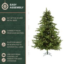 Fraser Hill Farm 7.5-ft Foxtail pine Pre-lit Artificial Christmas Tree LED Lights