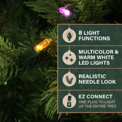 Fraser Hill Farm 7.5-ft Foxtail pine Pre-lit Artificial Christmas Tree LED Lights