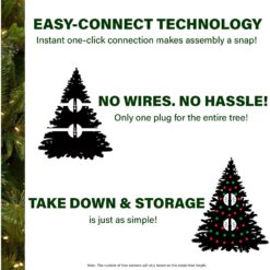 Fraser Hill Farm 10-ft Mountain pine Pre-lit Flocked White Artificial Christmas Tree LED Lights