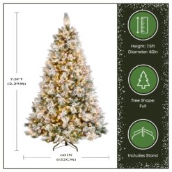 National Tree Company 7.5-ft Pine Pre-lit Artificial Christmas Tree with White Incandescent Lights