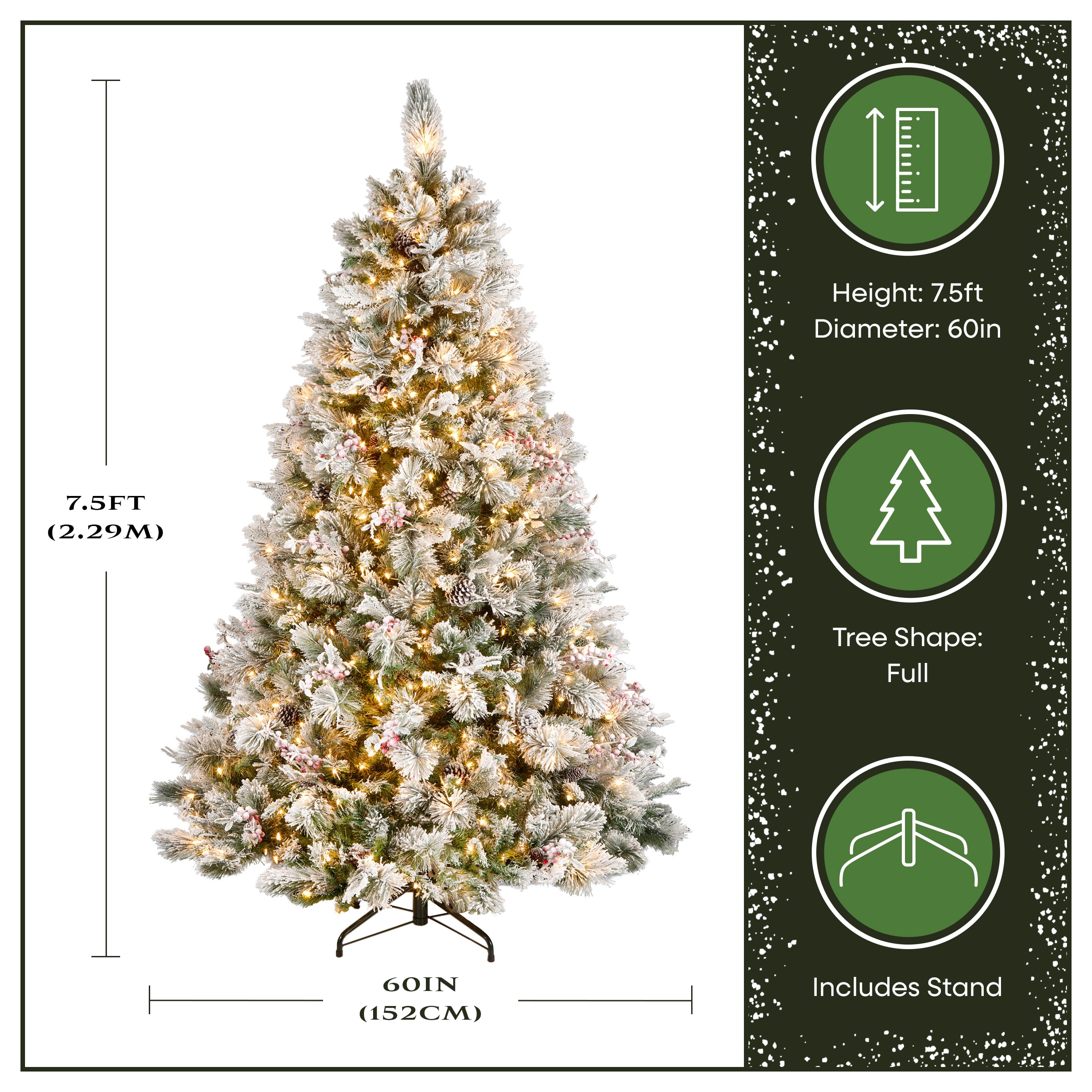 National Tree Company 7.5-ft Pine Pre-lit Artificial Christmas Tree with White Incandescent Lights