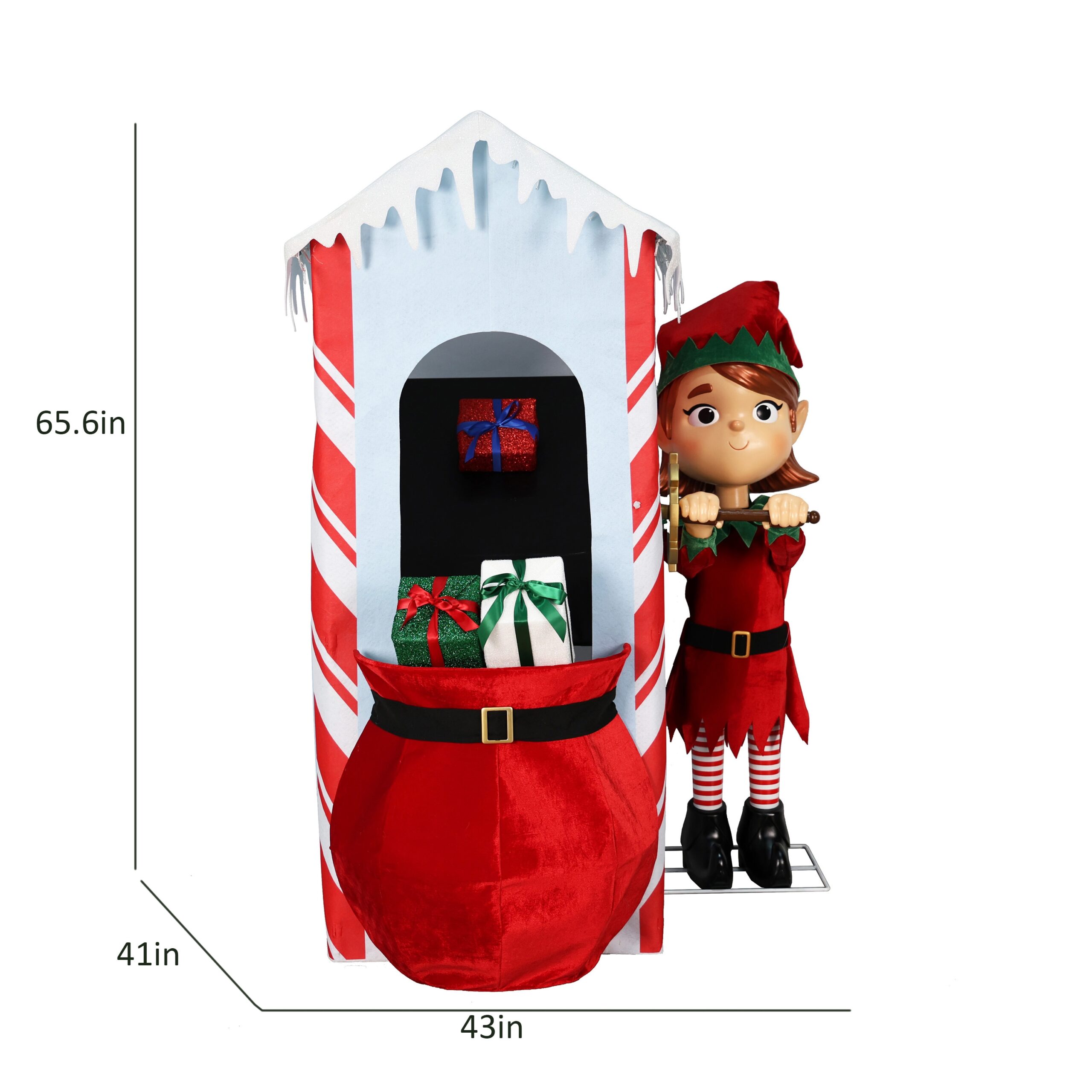 Holiday Living Animatronic 65.6-in Freestanding Elf Yard decoration with White LED Lights