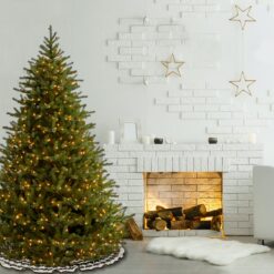 National Tree Company 6.5-ft Norway spruce Pre-lit Artificial Christmas Tree with White Incandescent Lights