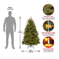 National Tree Company 5-ft Spruce Pre-lit Artificial Christmas Tree LED Lights