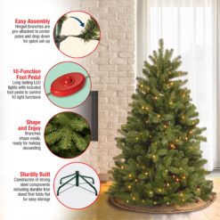 National Tree Company 5-ft Spruce Pre-lit Artificial Christmas Tree LED Lights