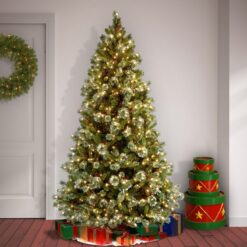 National Tree Company 7.5-ft Pine Pre-lit Artificial Christmas Tree with White Incandescent Lights