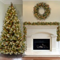 National Tree Company 7.5-ft Pine Pre-lit Artificial Christmas Tree with White Incandescent Lights