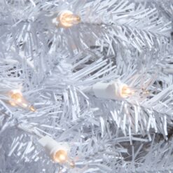 National Tree Company 7-ft Dunhill fir Pre-lit White Artificial Christmas Tree with Clear Incandescent Lights