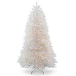 National Tree Company 7-ft Dunhill fir Pre-lit White Artificial Christmas Tree with Clear Incandescent Lights
