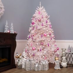 National Tree Company 7-ft Dunhill fir Pre-lit White Artificial Christmas Tree with Clear Incandescent Lights
