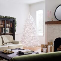National Tree Company 7-ft Dunhill fir Pre-lit White Artificial Christmas Tree with Clear Incandescent Lights