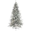 Fraser Hill Farm 7.5-ft Mountain pine Pre-lit Flocked White Artificial Christmas Tree with Multicolor LED Lights