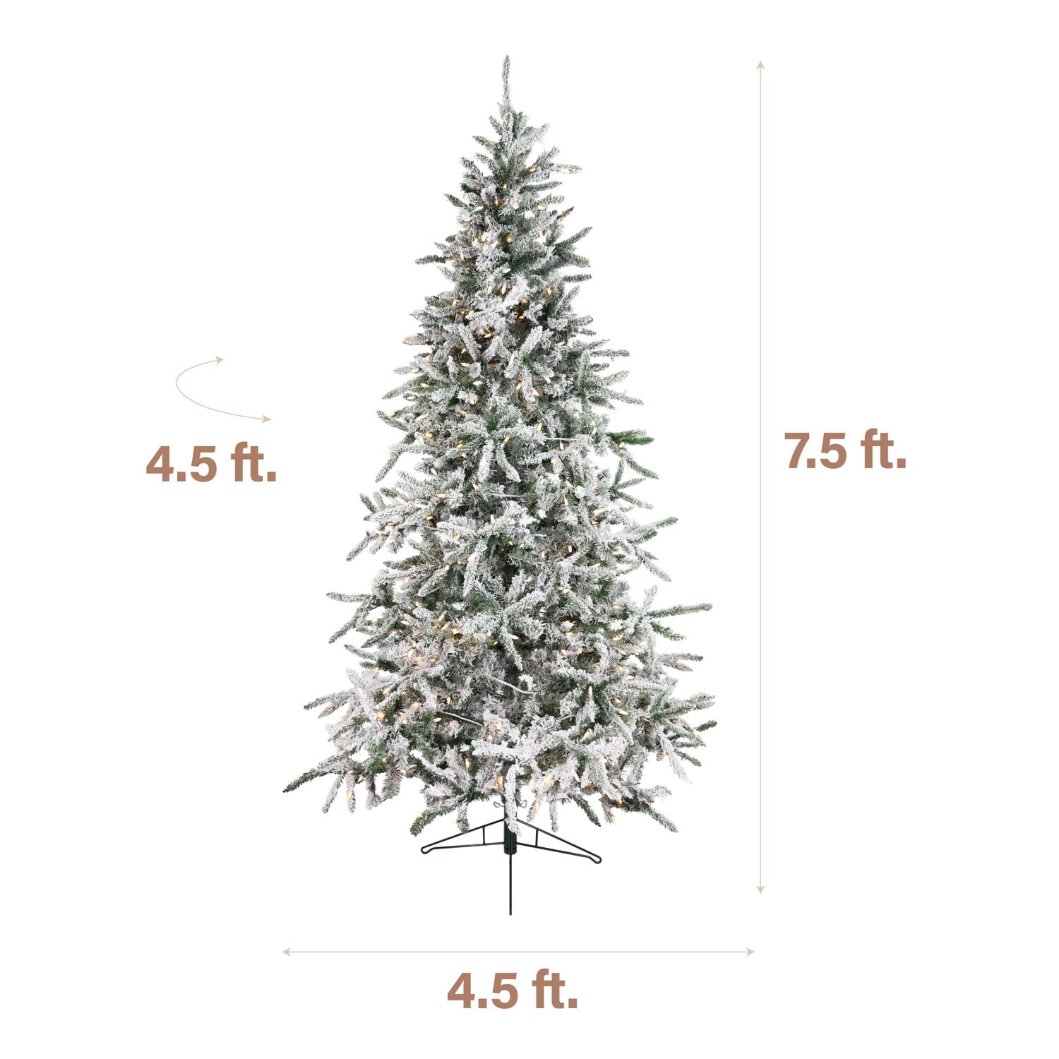 Fraser Hill Farm 7.5-ft Mountain pine Pre-lit Flocked White Artificial Christmas Tree with Multicolor LED Lights