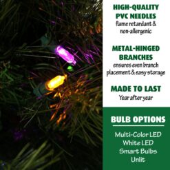 Fraser Hill Farm 7.5-ft Canyon pine Pre-lit Artificial Christmas Tree LED Lights